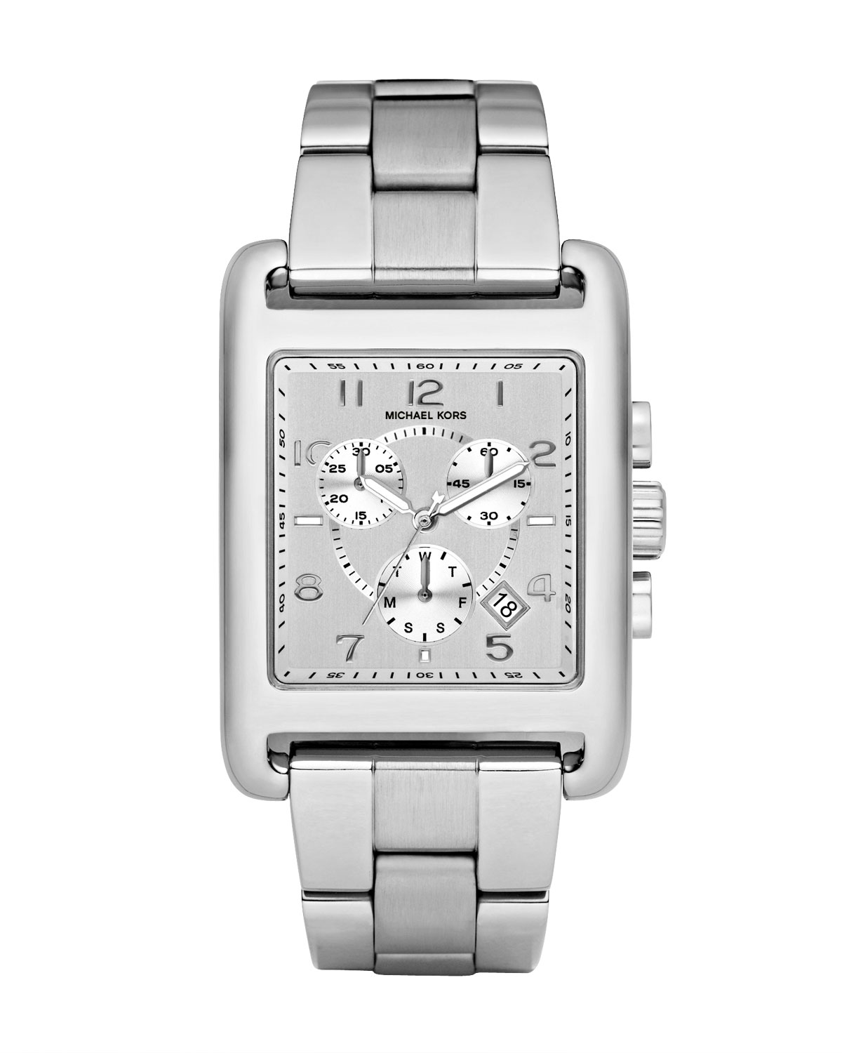 Michael Kors Square Watch, Silver in Metallic - Lyst