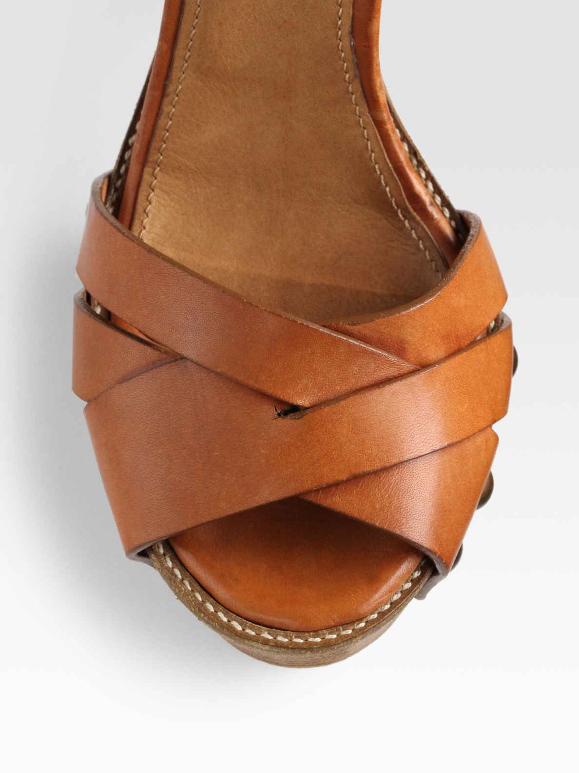 Chloé Leather Wooden-sole Platform Sandals in Brown | Lyst