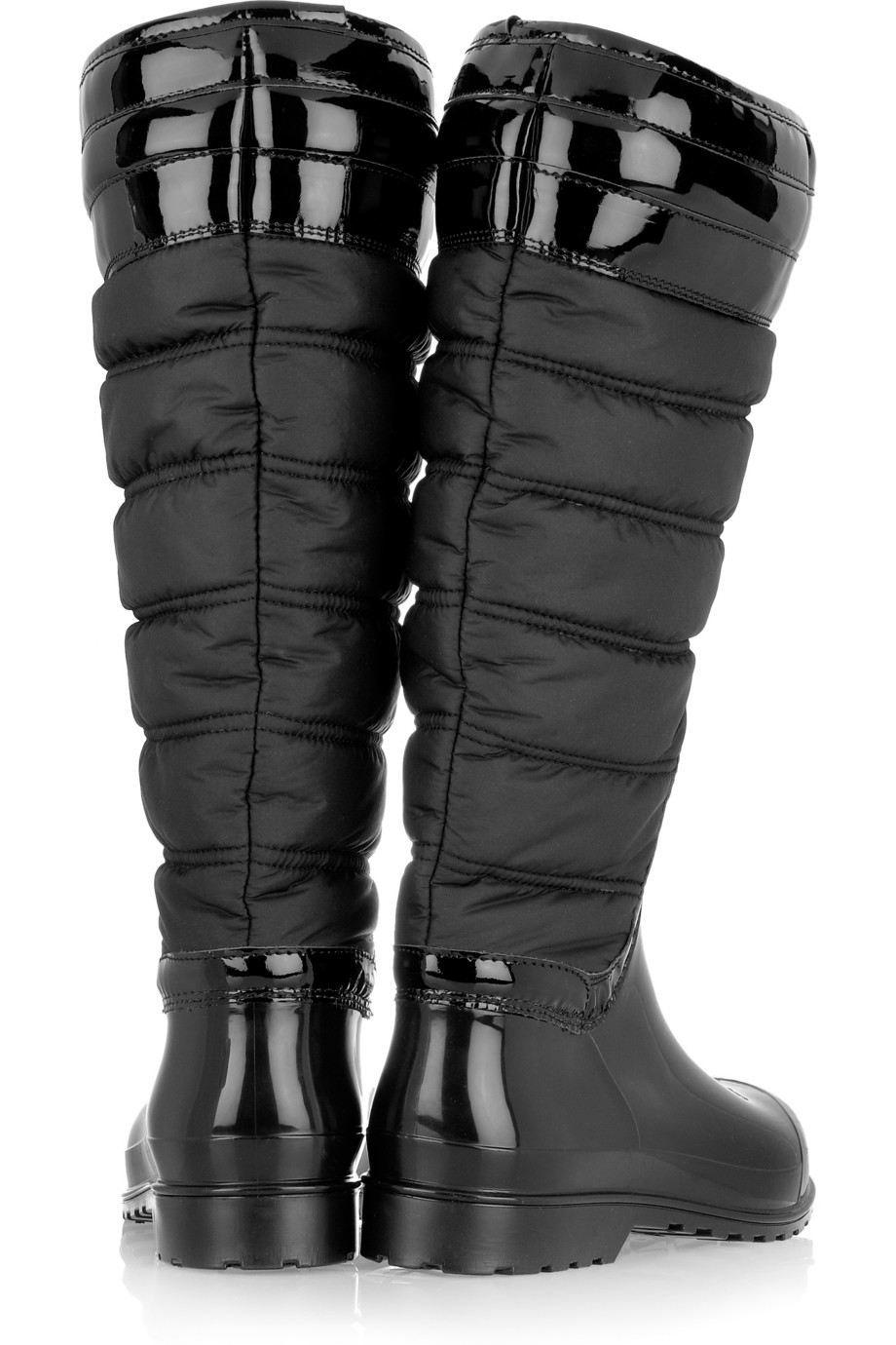Burberry Quilted Patentrubber Wellington Boots in Black Lyst