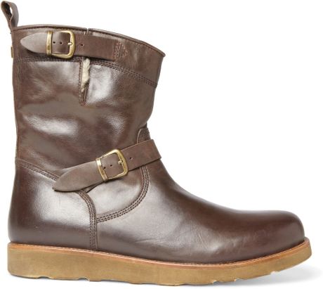 Belstaff Barkmaster Shearling-lined Leather Boots in Brown for Men | Lyst
