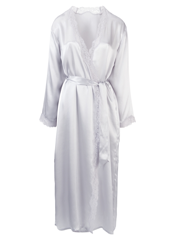 John Lewis Women Long Silk Dressing Gown Light Grey in Grey Lyst