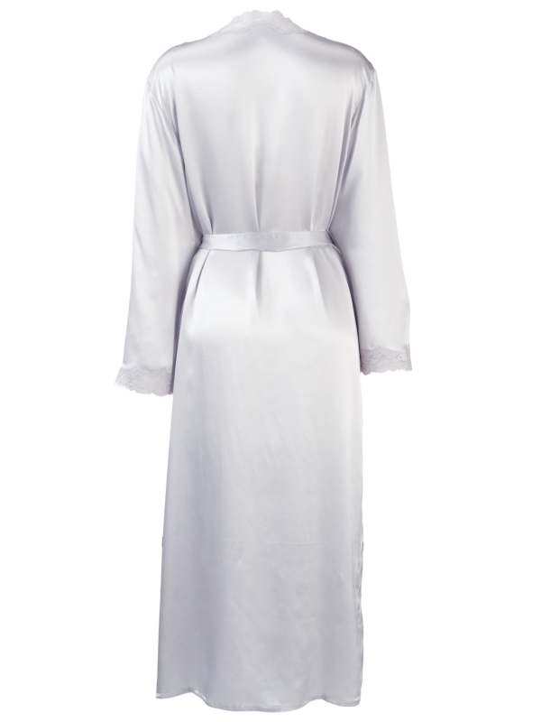 John Lewis Women Long Silk Dressing Gown Light Grey in Grey Lyst