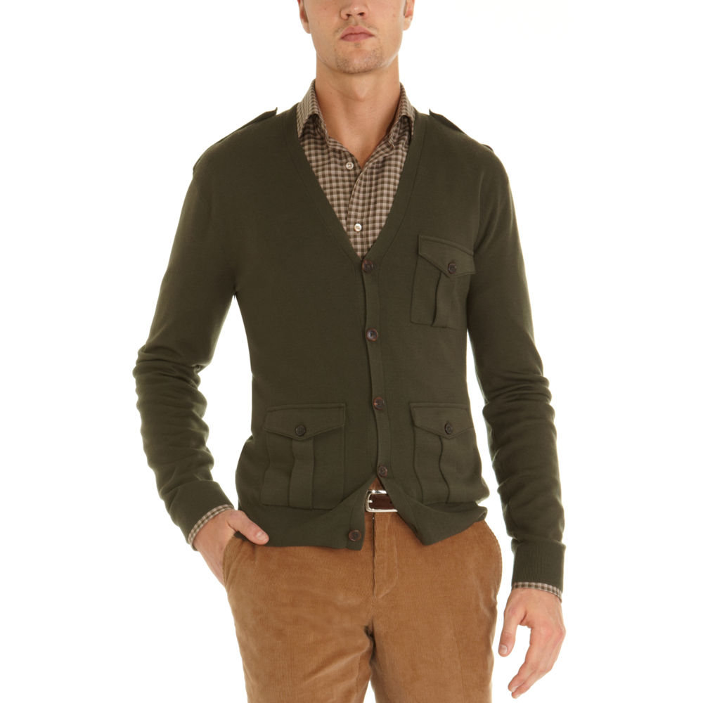 Ralph lauren black label Military Cardigan in Green for Men Lyst