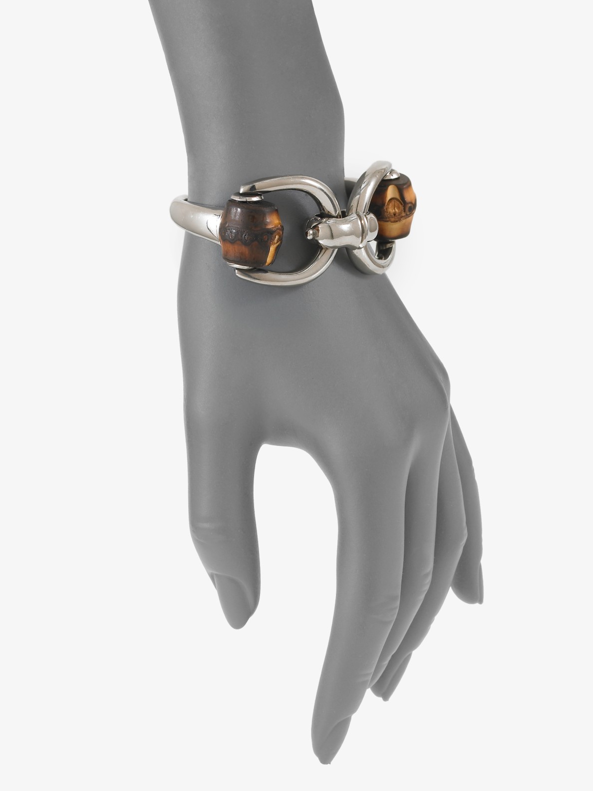 Gucci Bamboo Horsebit Sterling Silver Bracelet in Metallic | Lyst