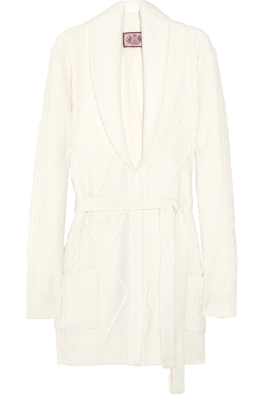 Juicy Couture Cable-knit Belted Robe in White | Lyst