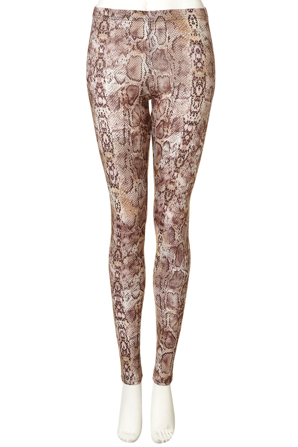 Lyst Snakeskin Print Leggings in Brown