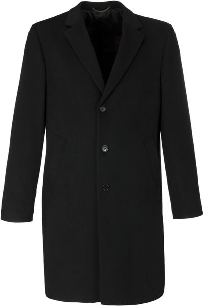 John Lewis Men Wool Blend Coat Black in Black for Men | Lyst