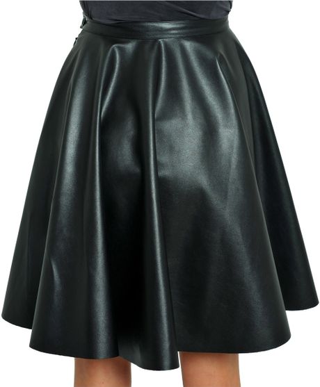 Amen Eco Leather Circle Skirt in Black | Lyst