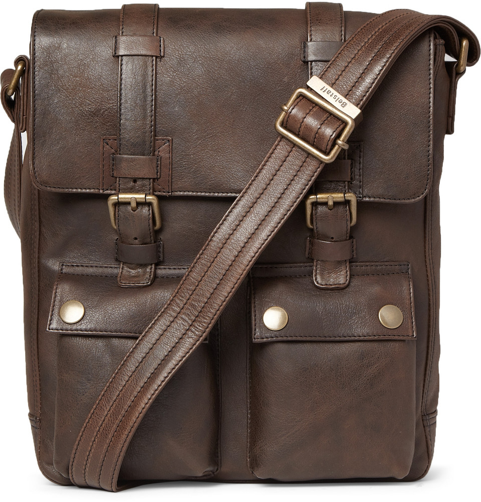 Belstaff Leather Messenger Bag in Brown for Men - Lyst