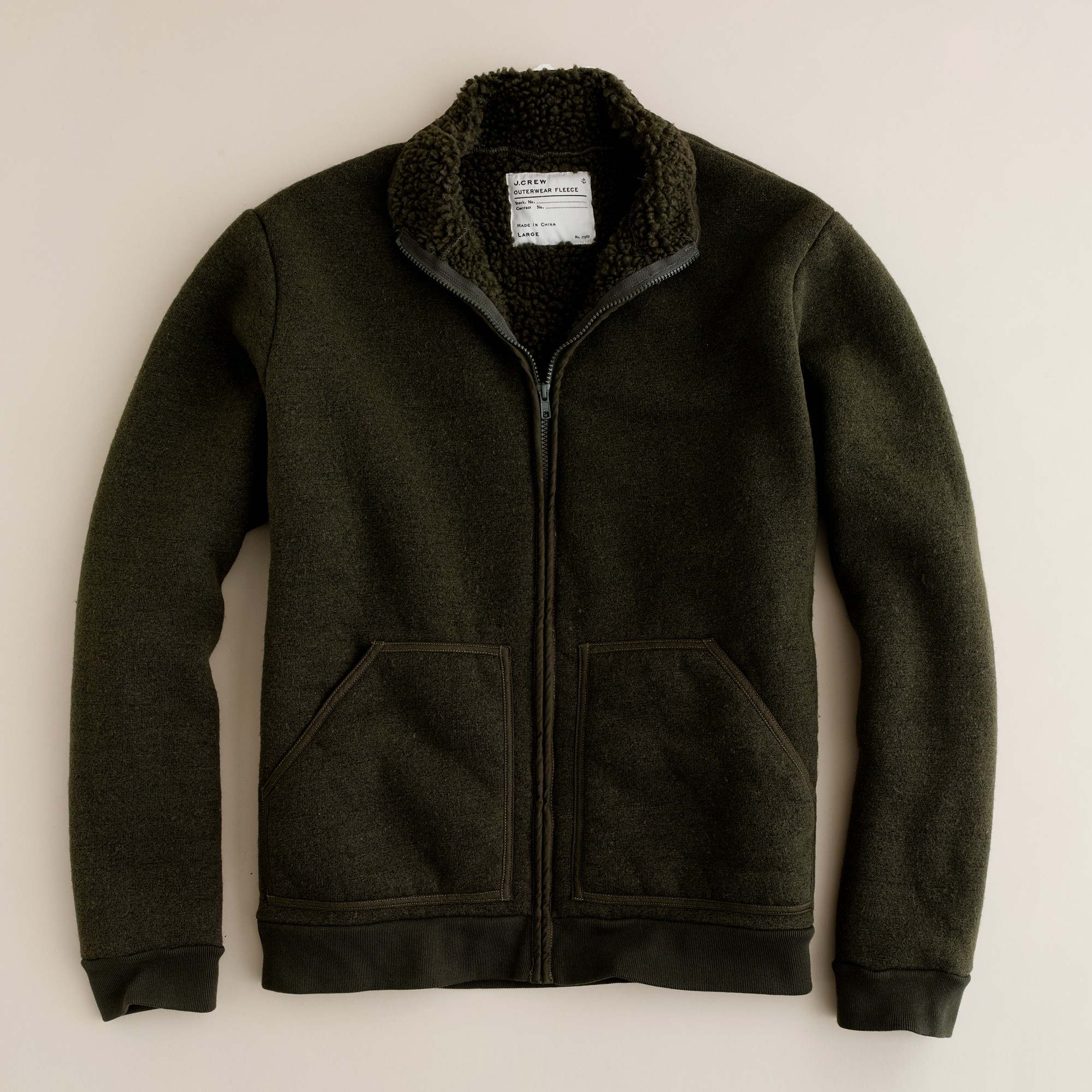 J.Crew Sherpalined Fleece Jacket in Green for Men Lyst