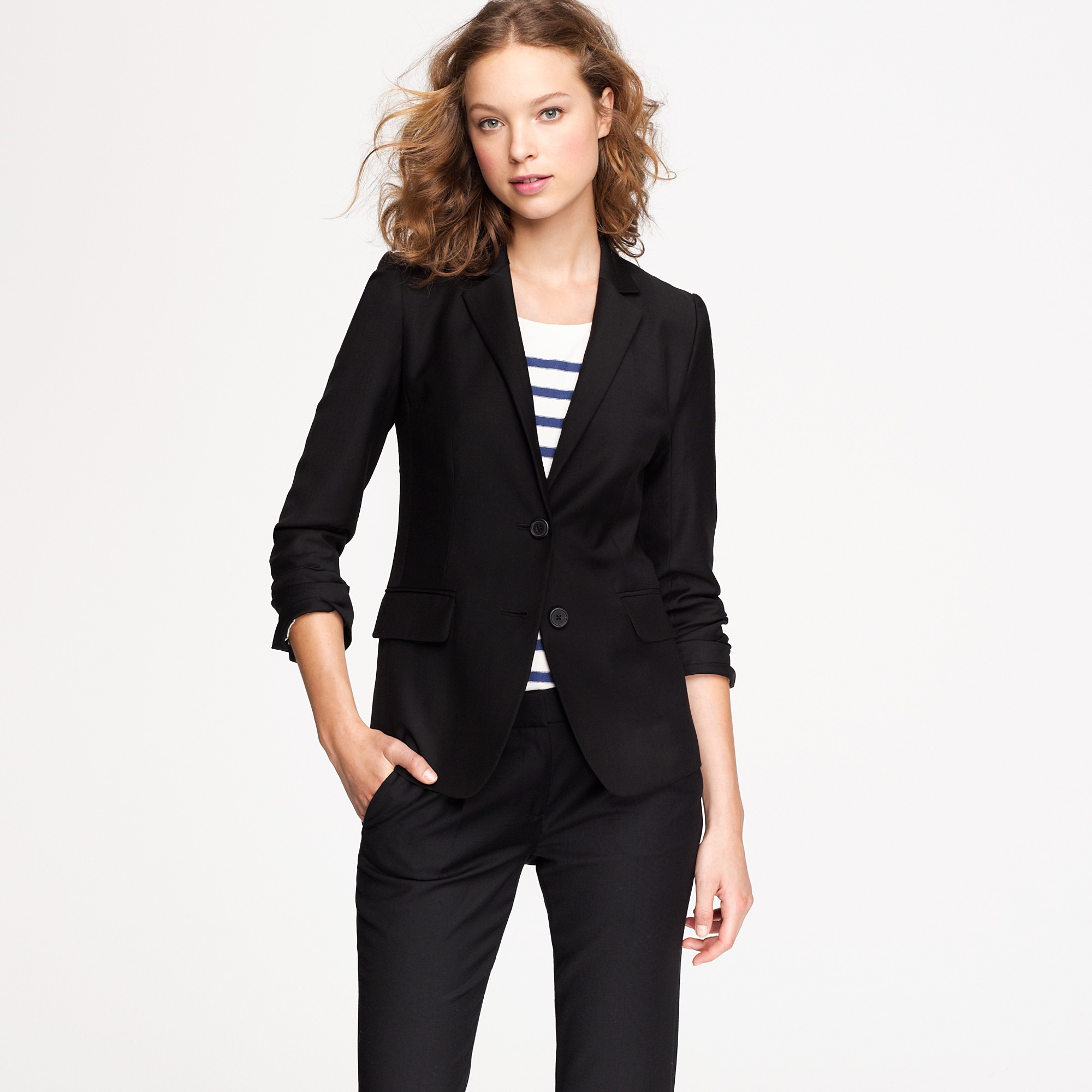 J.crew 1035 Twobutton Jacket In Super 120s Wool in Black Lyst