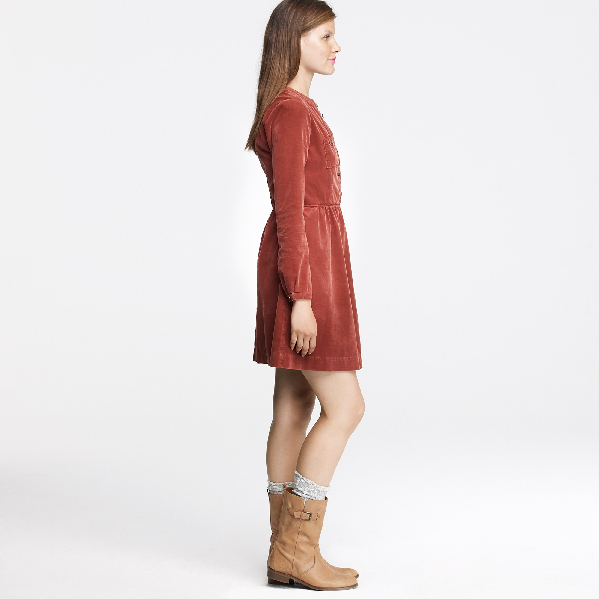 slim fit dress slacks Evelyn Cord Shift Dress-Green Fir