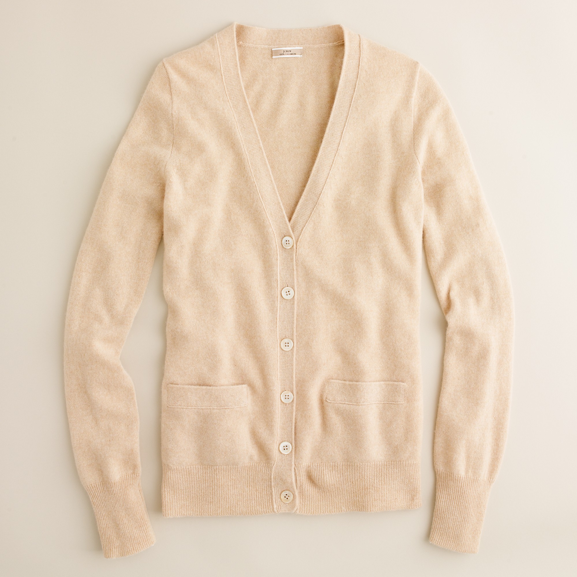 J.Crew Cashmere Boyfriend Cardigan in Natural Lyst
