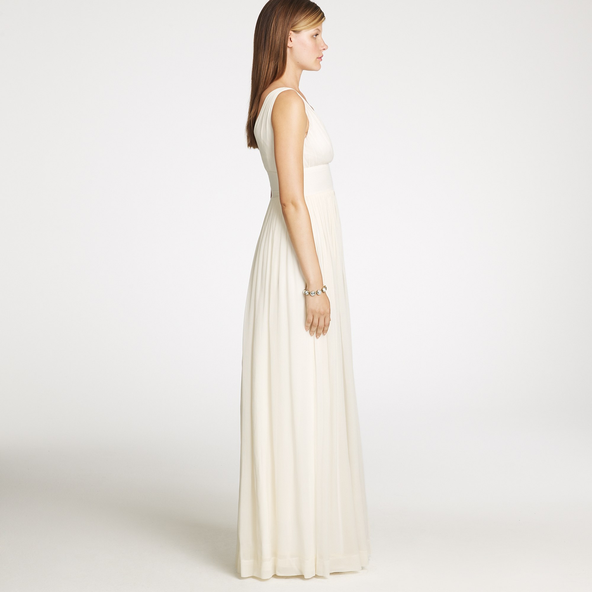j crew white maxi dress Cotton-linen Tiered For Women This sweet style comes with textured panels up top and a sheer skirt on the bottom J.Crew Sophia Long Dress in
