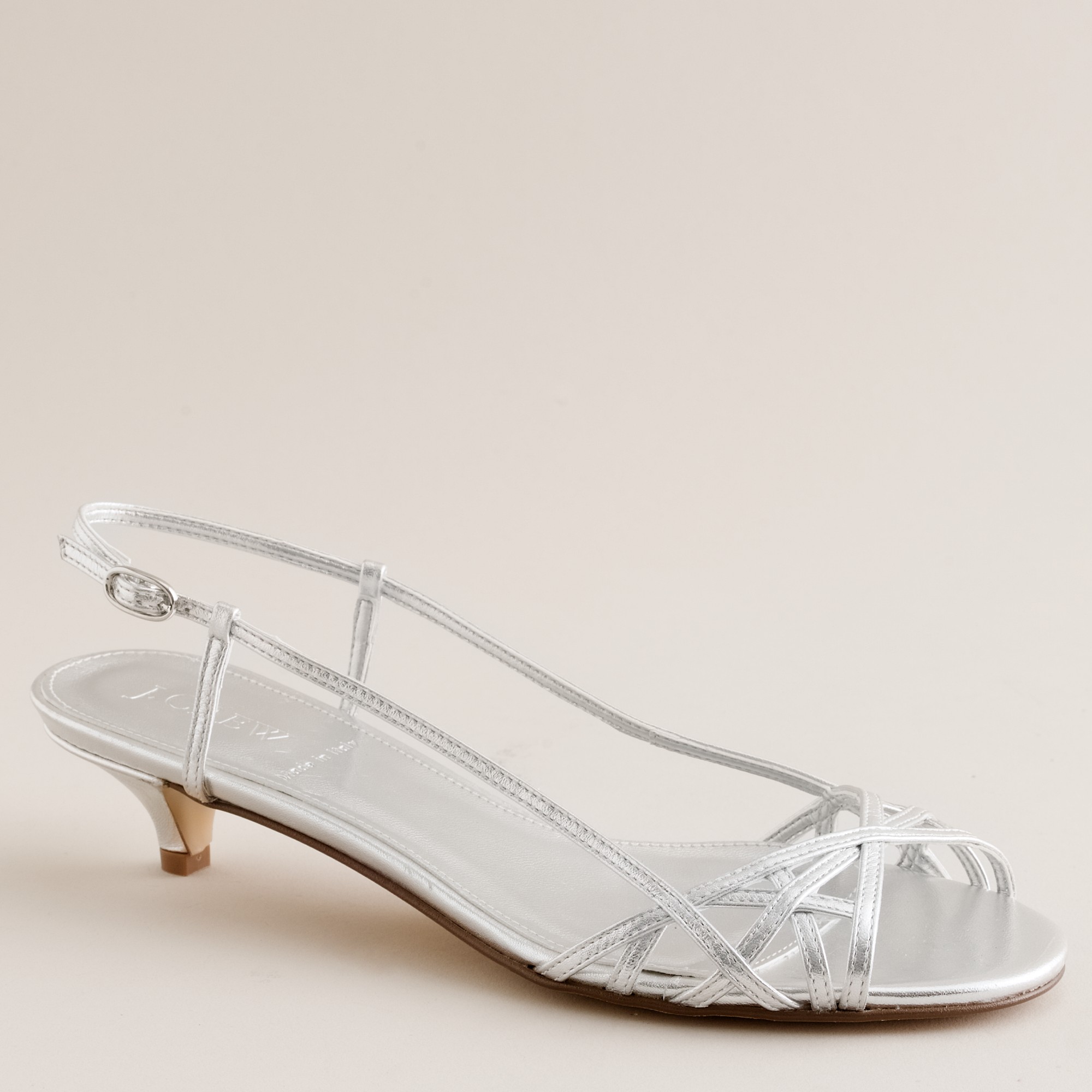 J.Crew Jillian Strappy Kitten Heels in White | Lyst