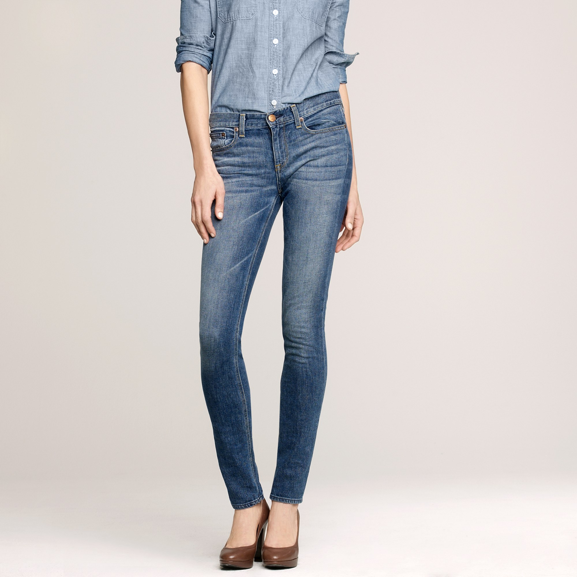 J.Crew Downtown Skinny Jean in Pearly Blue Wash | Lyst