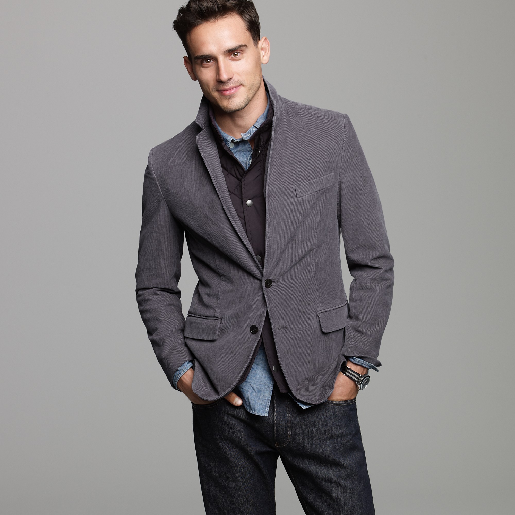 J.crew Corduroy 14-Wale Sportcoat In Ludlow Fit In Gray For Men - Lyst