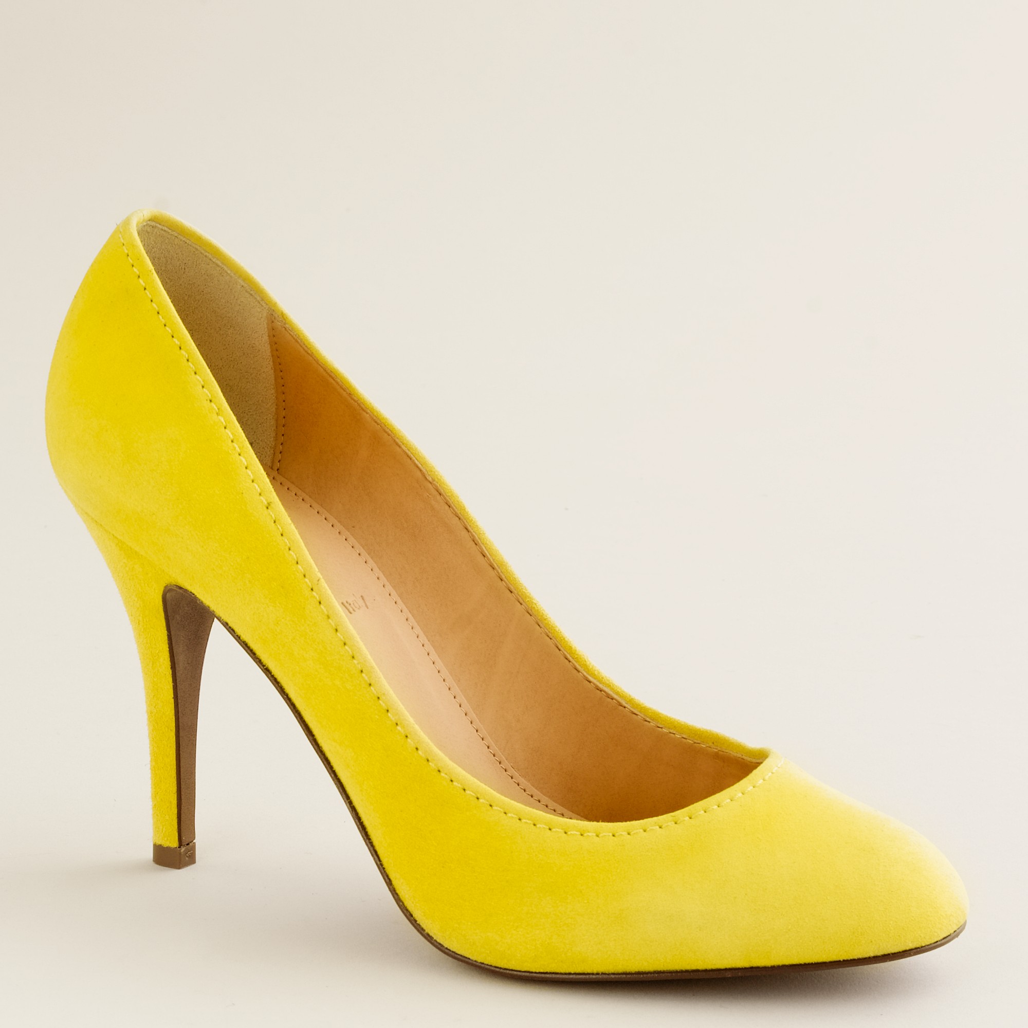 yellow suede pumps