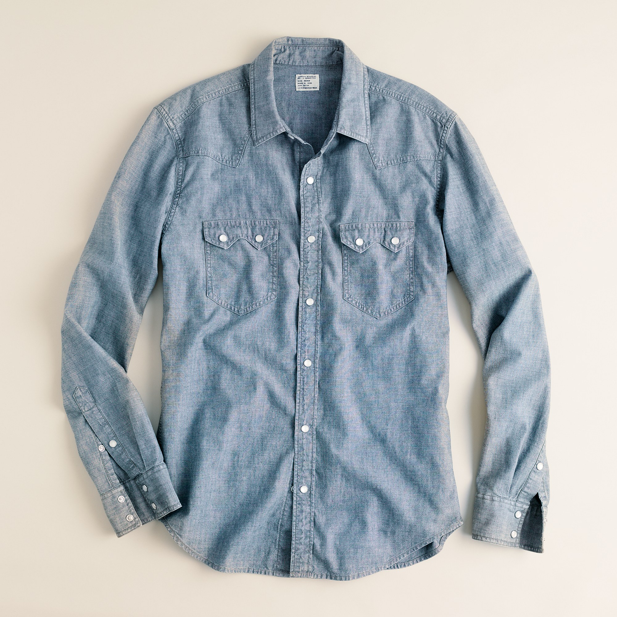 J.Crew Light Wash Denim Western Shirt in Blue for Men Lyst