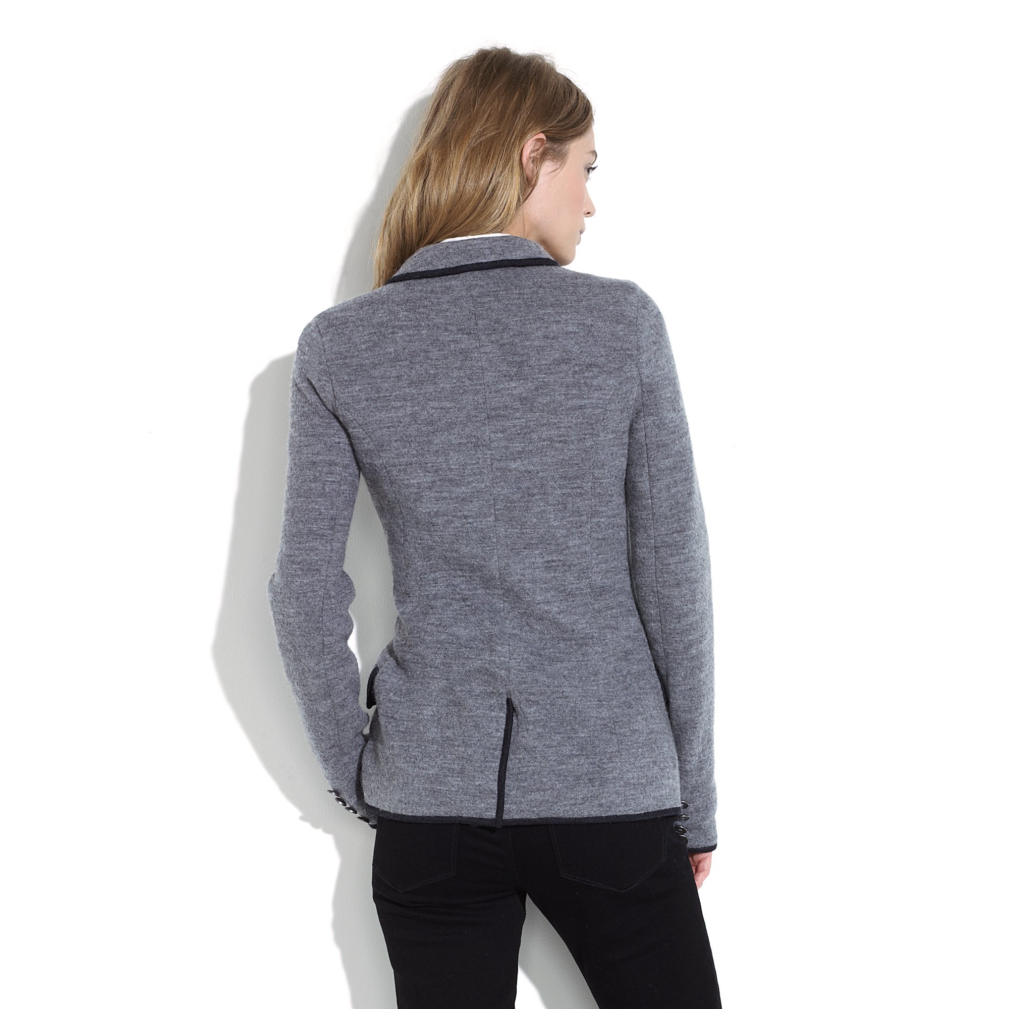 Madewell Sweater Blazer In Gray Lyst Madewell Hthr Medium Grey Sweater Blazer Product 3 2193641 890601787