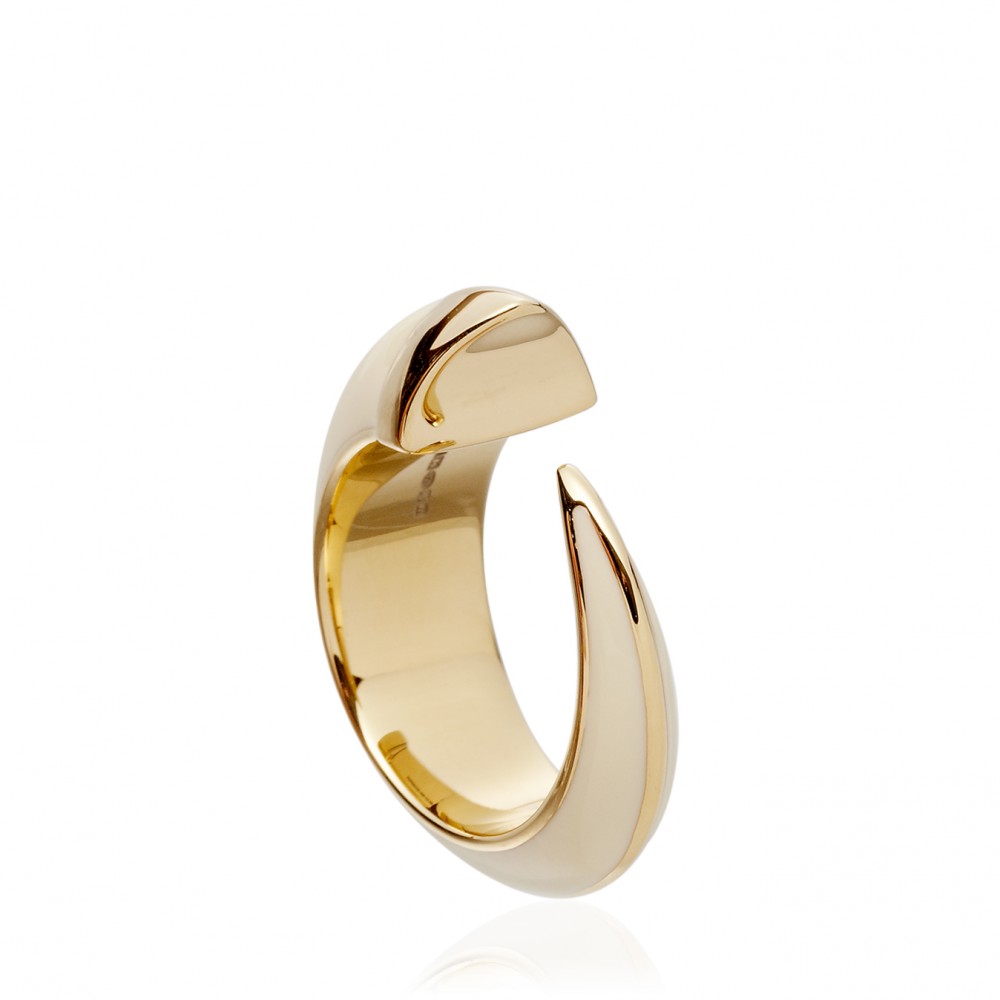 Shaun Leane Ivory Enamel Tusk Ring in Gold (ivory) | Lyst