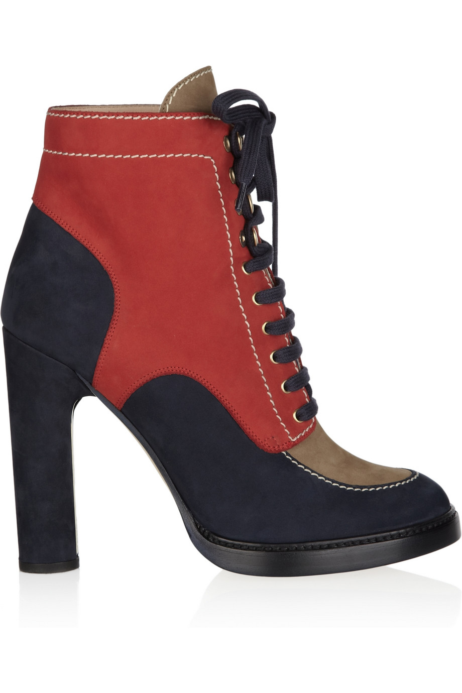 suede ankle block heel boots