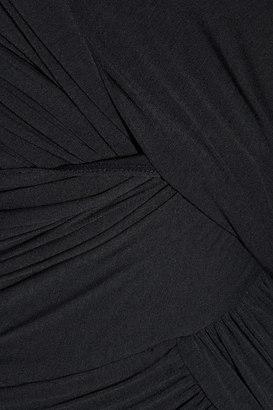 Lyst - Donna Karan Wrap-effect Stretch-jersey Maxi Dress in Black