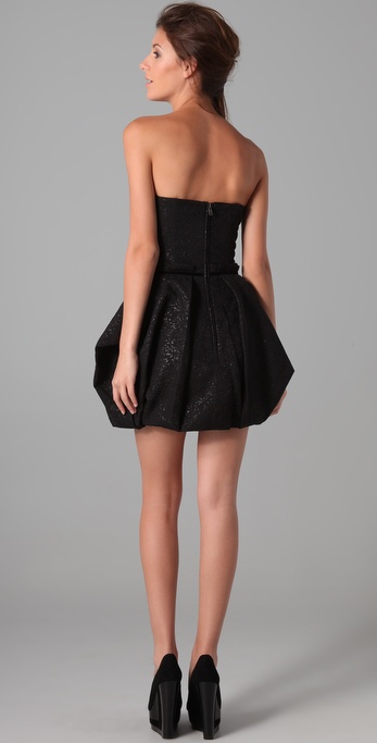 Rachel Zoe Strapless Bubble Skirt Dress in Black | Lyst
