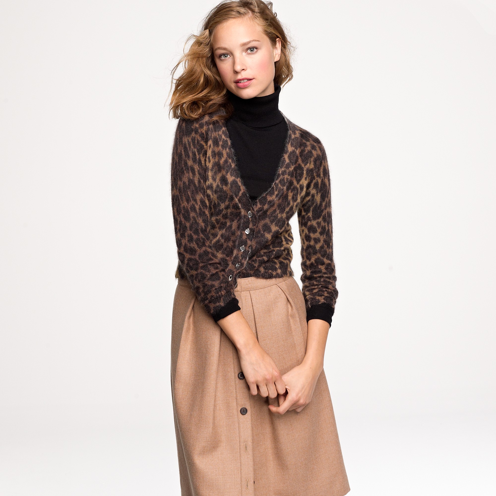 Lyst J.Crew Mohair Cardigan in Leopard
