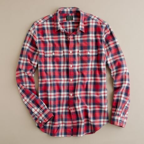 J.crew Vintage Flannel Shirt in Garland Plaid in Red for Men (hot spice ...