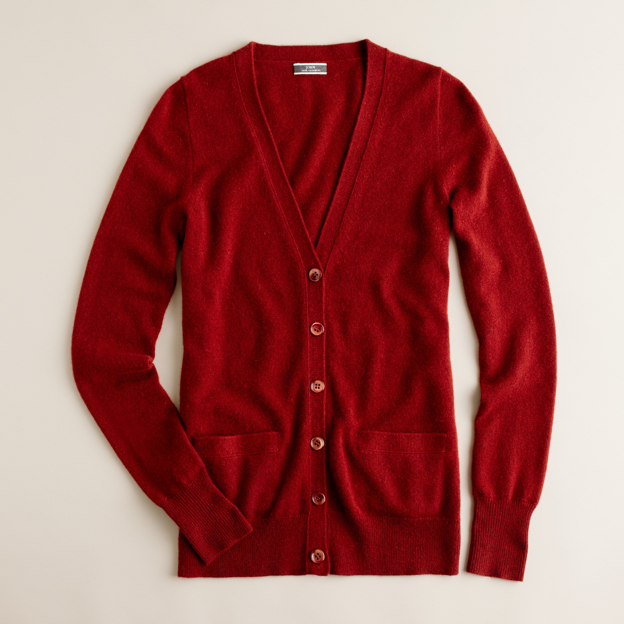 mens red cashmere cardigan