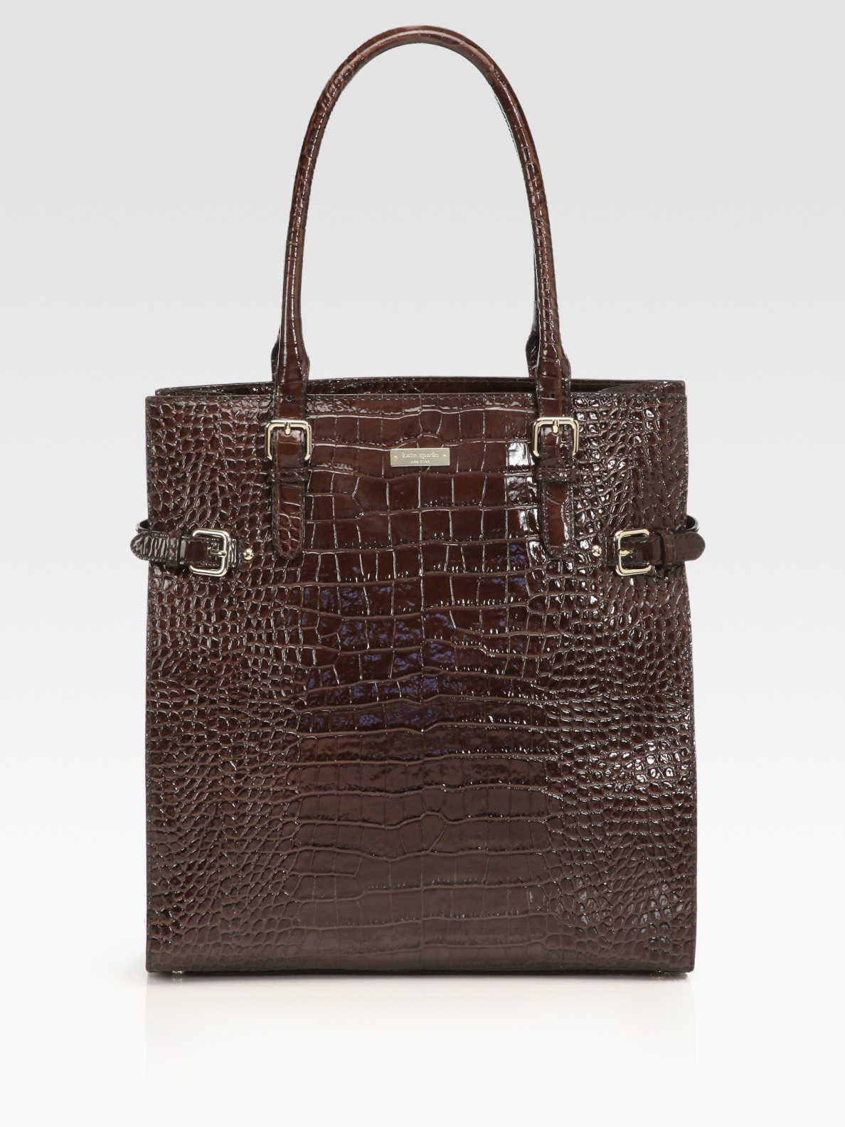 Kate Spade Jasper Croc-embossed Leather Tote Bag in Brown (toffee) | Lyst