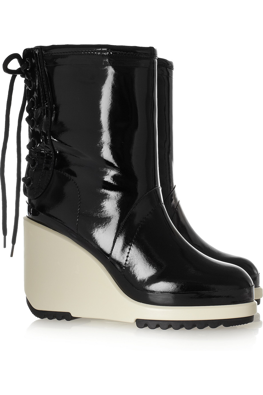Marc Jacobs Patent-leather Wedge Boots in Black - Lyst