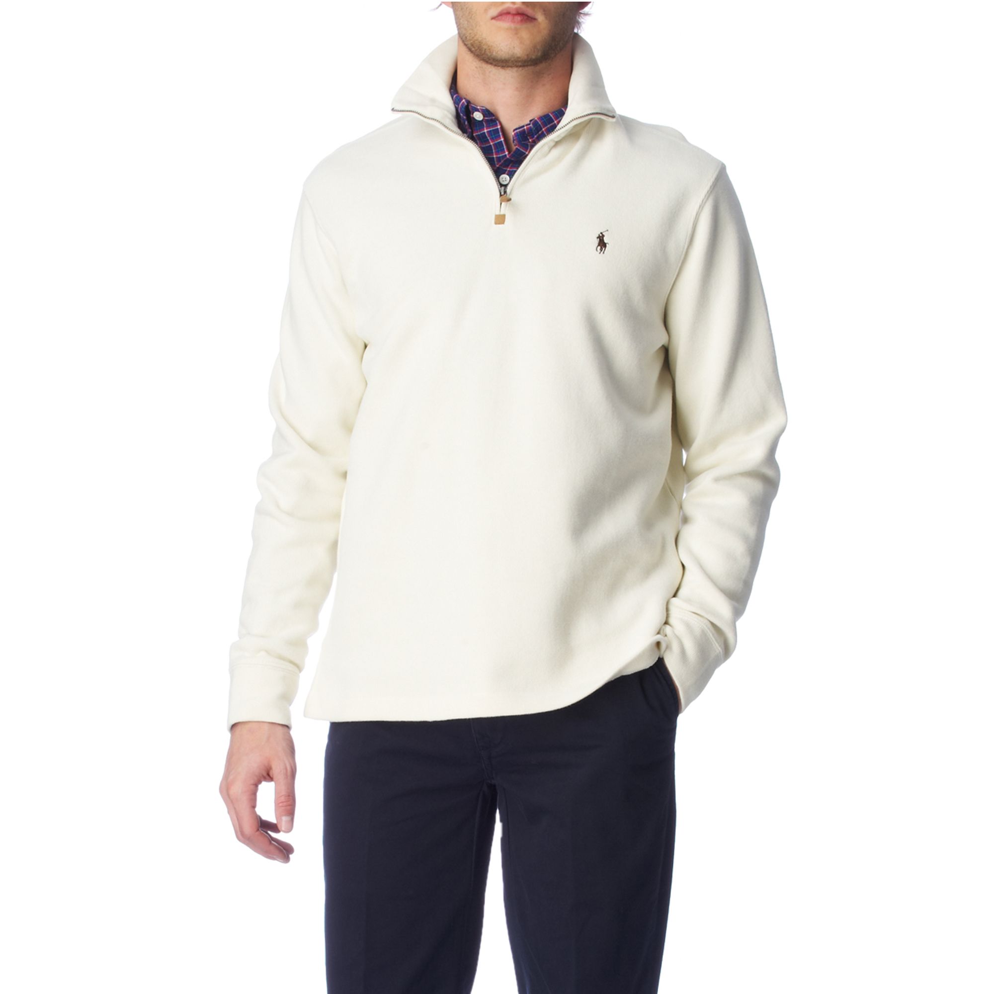 ralph lauren quarter zip cream
