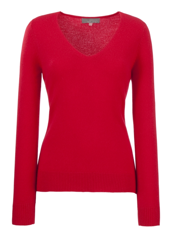John Lewis Women Cashmere V Neck Jumper Red Lyst