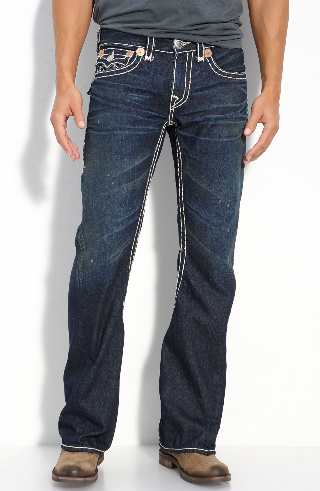 True Religion Joey - Super T Bootcut Jeans in Blue for Men (broken ...