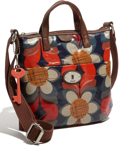 Fossil Vintage Key-per Coated Canvas Crossbody Bag in Multicolor (red multi) | Lyst