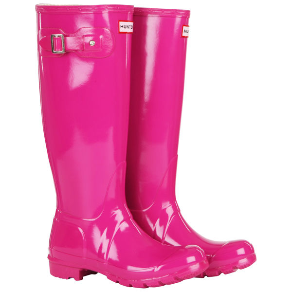 Hunter Womens Original Tall Gloss Wellington Boots Magenta in Pink ...