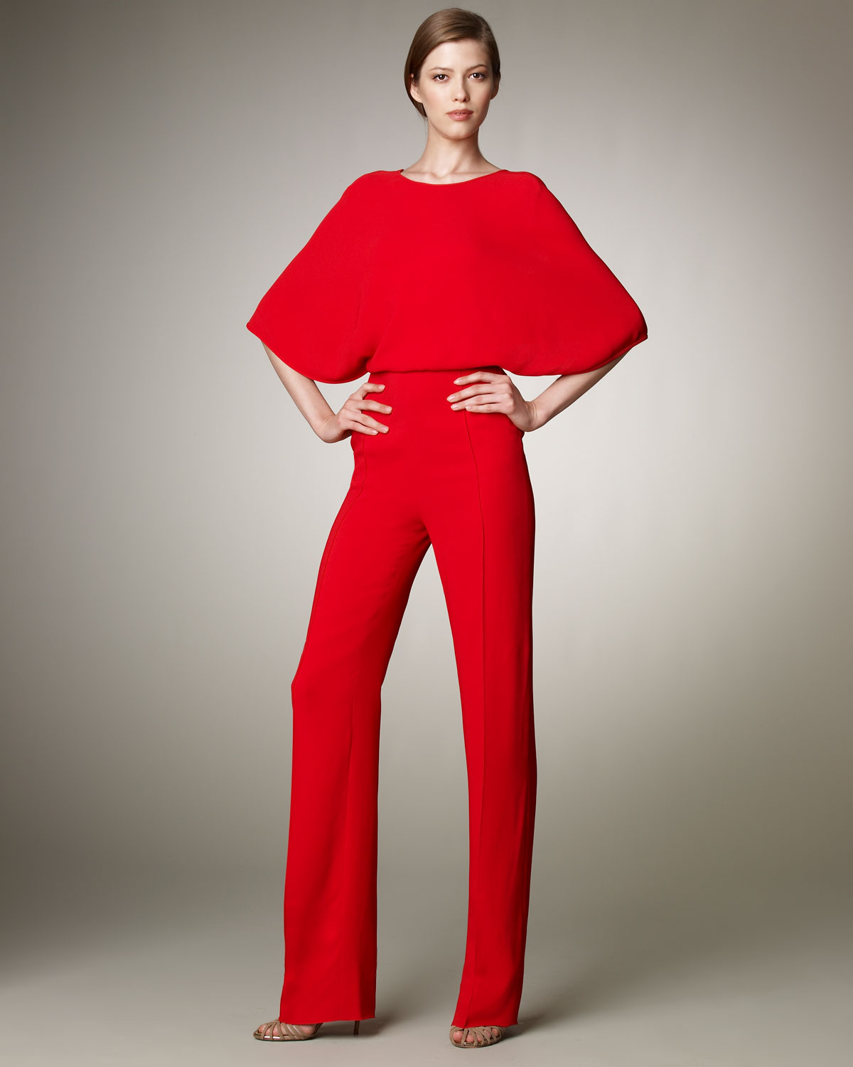 valentino jumpsuit red