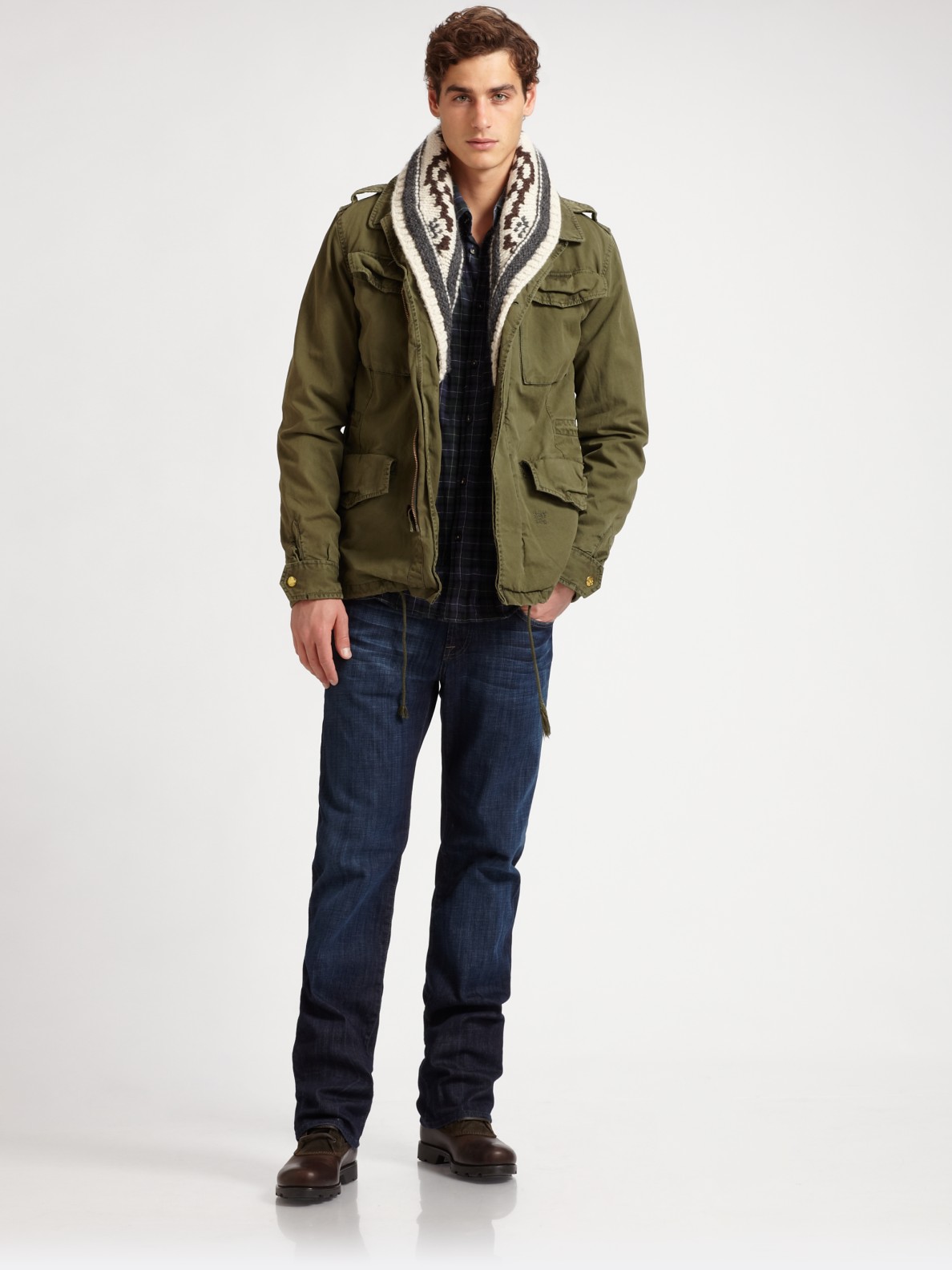 Vul in Onbevreesd metaal Scotch & Soda Convertible Military Jacket in Green for Men | Lyst