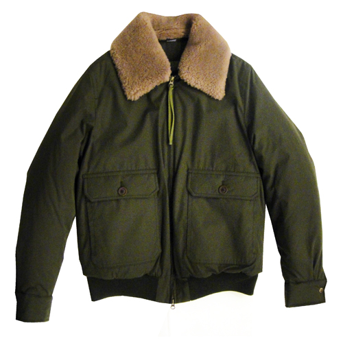 Acne Studios Bomber Jacket with Fur Collar in Dark Green in Green for ...