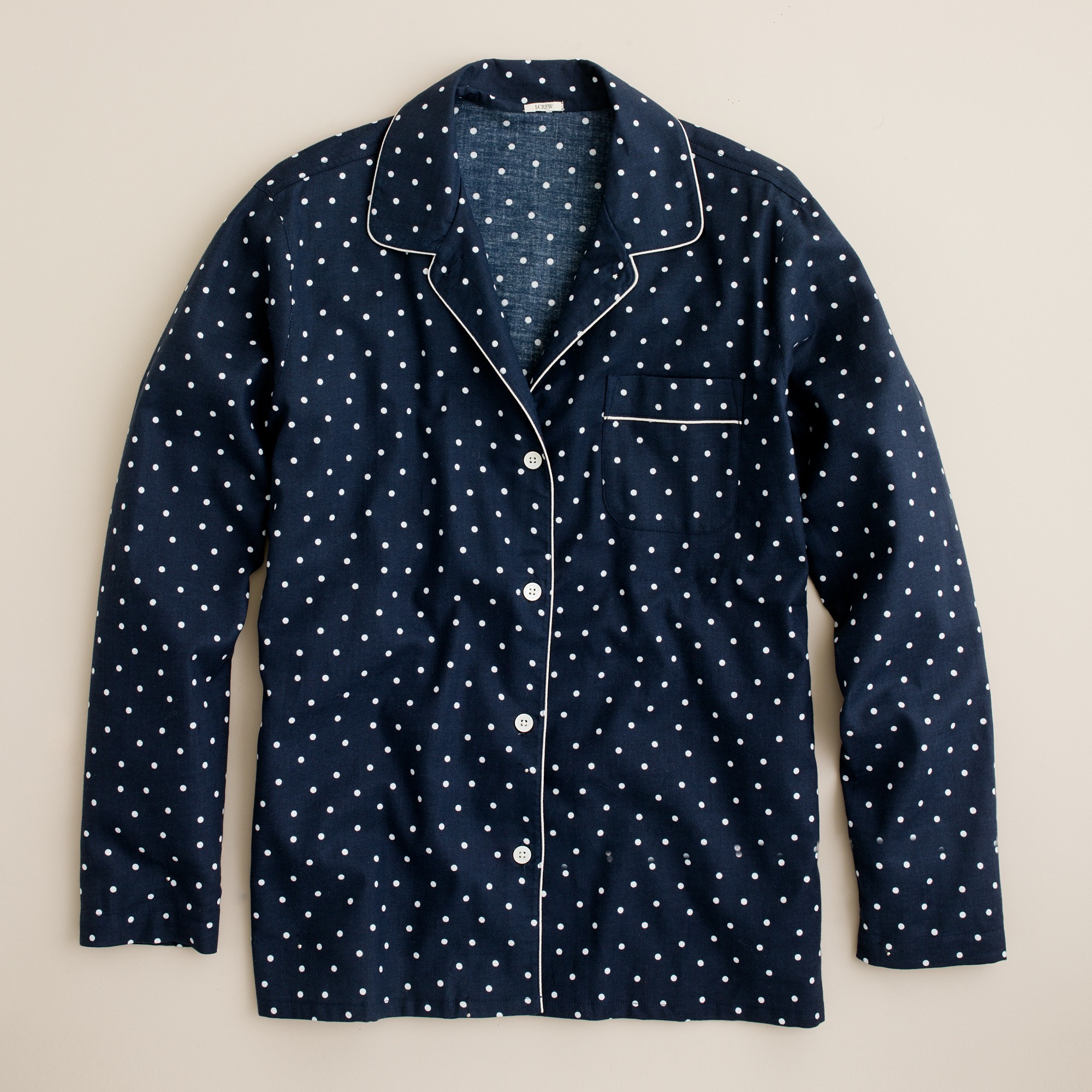 J.Crew Classic Pajama Shirt in Polkadot Flannel in Navy (Blue) Lyst