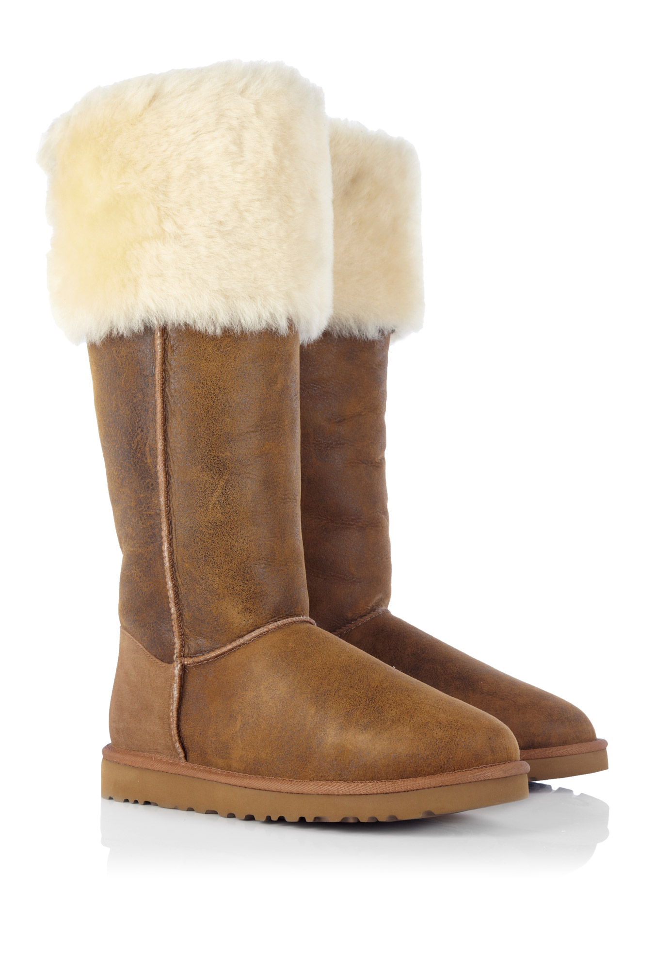 Ugg Bailey Button - Chestnut Suede Over The Knee Shearling Boot in Brown (chestnut) | Lyst