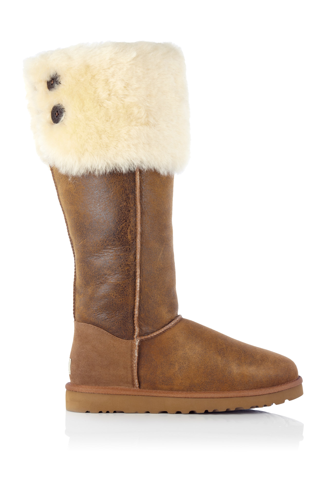 Ugg Bailey Button - Chestnut Suede Over The Knee Shearling Boot in Brown (chestnut) | Lyst