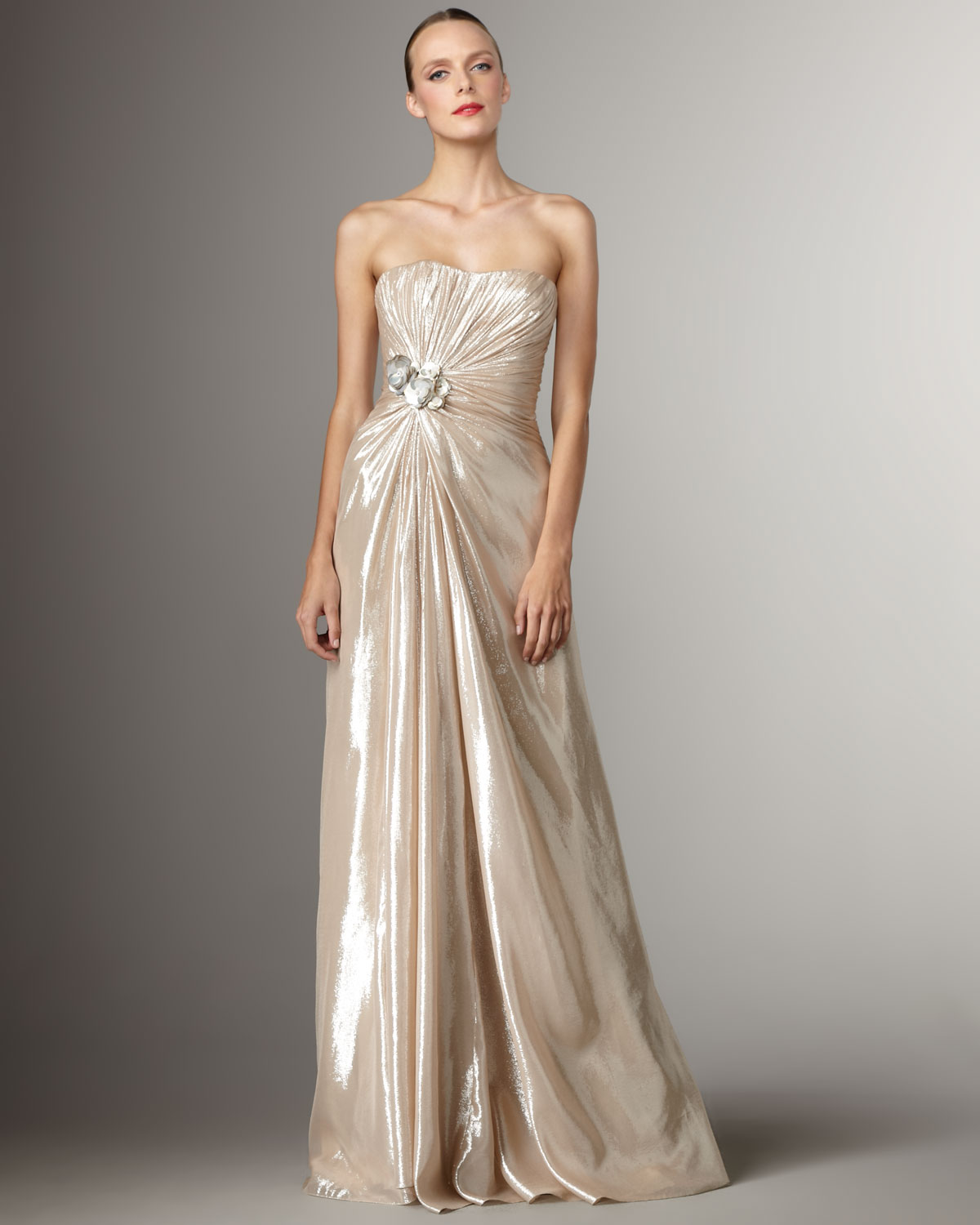 silver lame gown