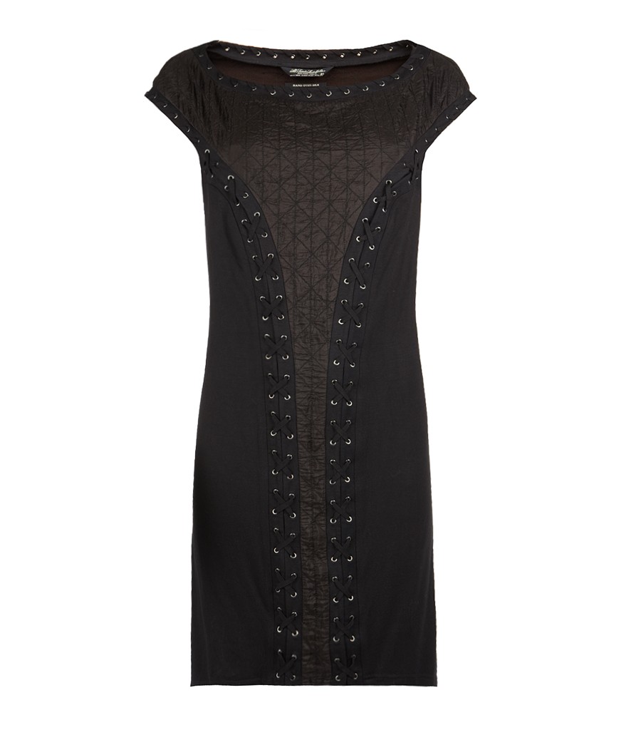 AllSaints Laced Quilting Dress in Black Lyst
