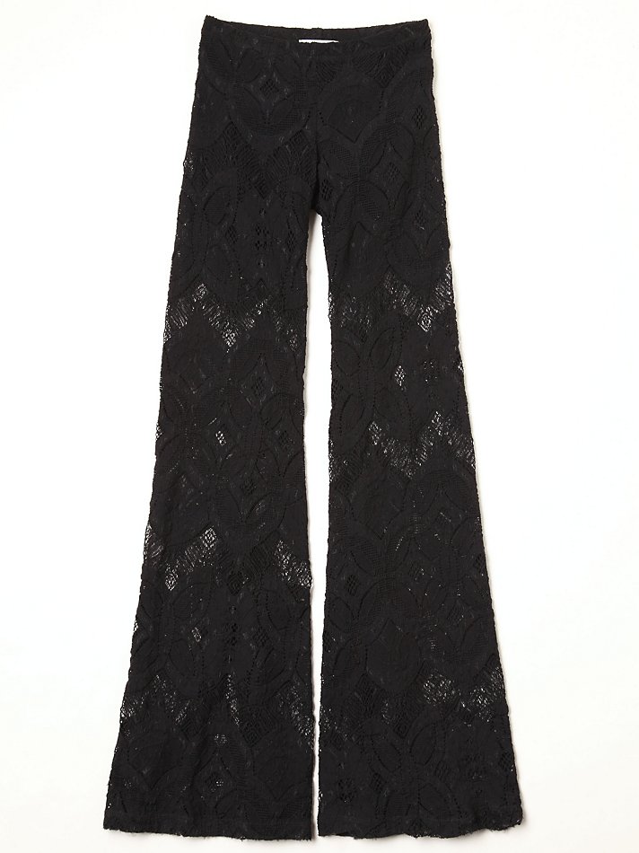 Free People Lace Bell Bottom in Black - Lyst
