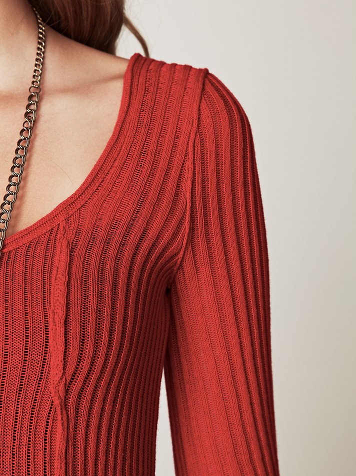 Free People Waterfalls Sweater Dress in Cayenne (Red) - Lyst