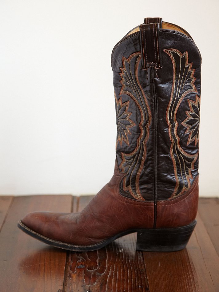 Free People Vintage Frye Cowboy Boots in Brown