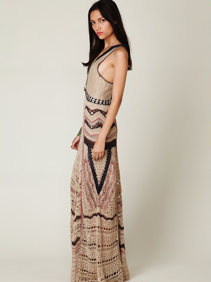Free People Fp Spun Eighty Stages Crochet Dress in Natural - Lyst